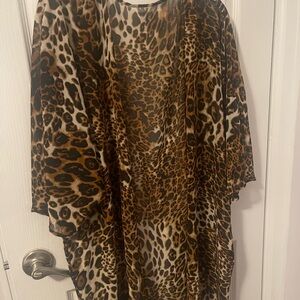 Leopard Print Sheer Kimono XXL